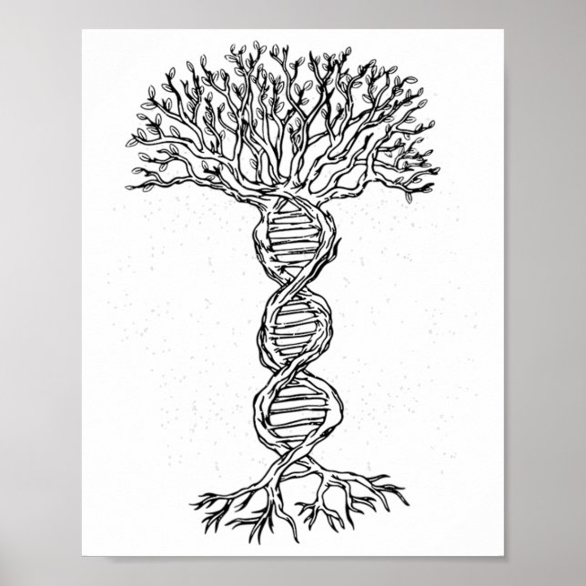 DNA Tree Life Genetics Biologe Science Earth Day Poster (Vorne)