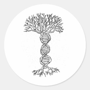 DNA Tree Life Genetics Biologe Science Earth Day Runder Aufkleber