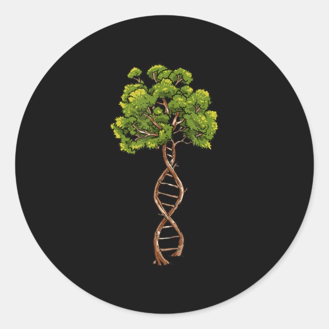 DNA Tree of Life Science Genetics Biology Environm Runder Aufkleber (Vorderseite)