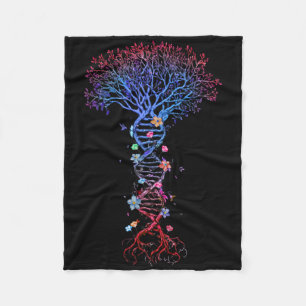 DNA Tree Root Life Genetic Funny Earth Day Awarene Fleecedecke