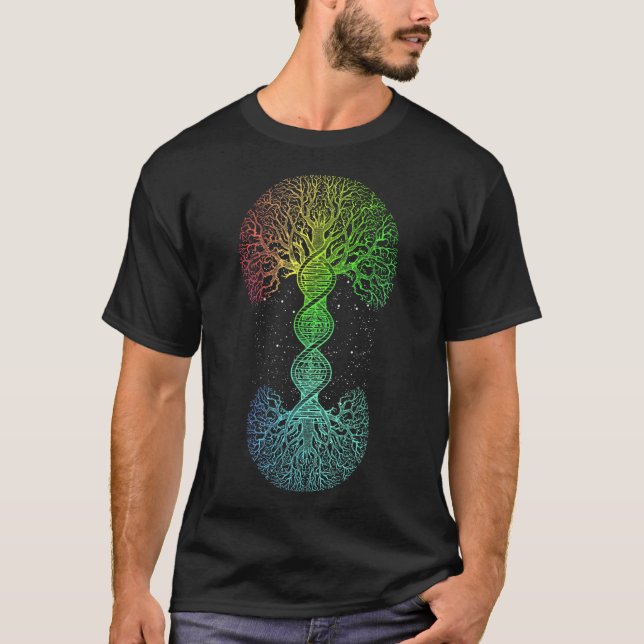 DNA Tree Science of Life Science of Genetics Earth T-Shirt (Vorderseite)
