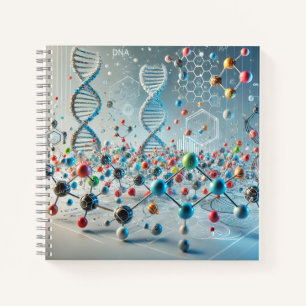 DNA- und Molekülchemie-Buchcover  Notizbuch