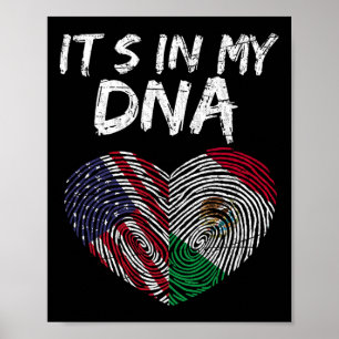 Dna Usa Flagge Amerikanische Mexikanische Flagge M Poster
