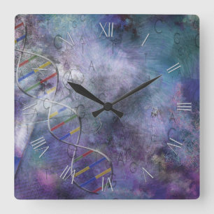 DNA-Veränderungen Quadratische Wanduhr
