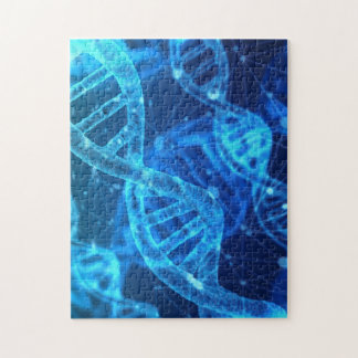 DNA-Wissenschaft blaues schwarzes Mikroskop Puzzle