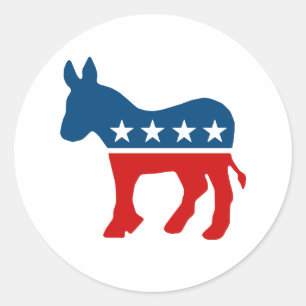 DNC - DEMOKRAT - ESEL RUNDER AUFKLEBER