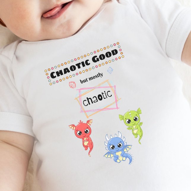 DnD Baby- Chaotic Good, aber meist Chaotic Baby Strampler (Von Creator hochgeladen)