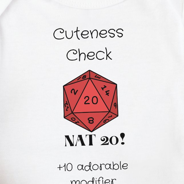 DnD Baby - Cuteness Karo Nat 20 Baby Strampler (Von Creator hochgeladen)