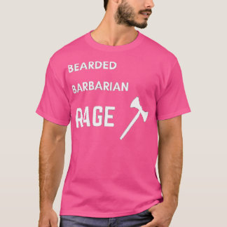 DnD Barbarian Barted Rage White Text T-Shirt