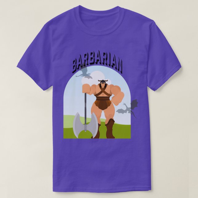 DND Barbarian Class 1 T-Shirt (Design vorne)
