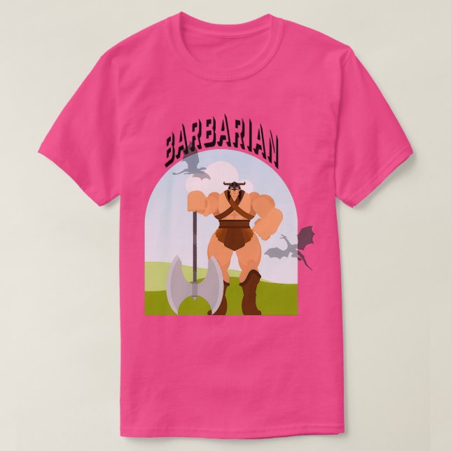 DND Barbarian Class T-Shirt (Design vorne)