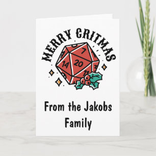 DnD Christmas Card Merry Critmas Karte