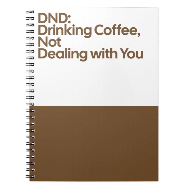 DND Kaffee-Trink-Notizbuch Notizblock (Vorderseite)