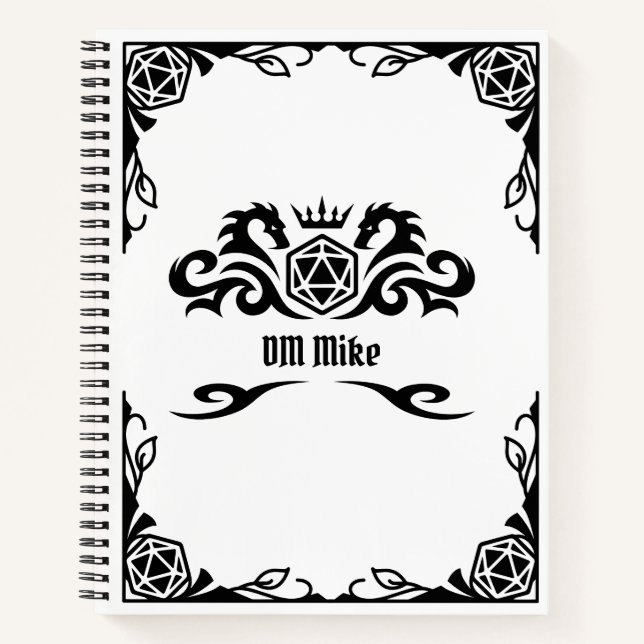 DnD Personalisiertes Notebook mit Monogramm Notizbuch (Vorderseite)