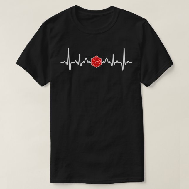 DND RPG Heartbeat Dungeon GM Fantasy Game Lover D2 T-Shirt (Design vorne)