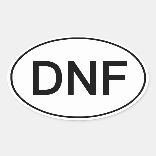 DNF - Hat den Funny Running Sticker nicht beendet (Vorderseite)