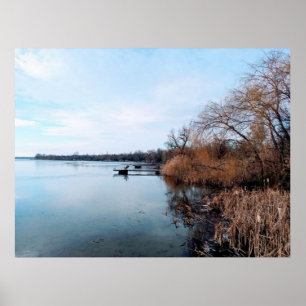 Dnieper Fluss mit Schilfdkröten in der Ukraine Poster