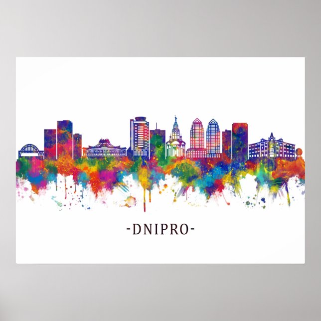 Dnipro Ukraine Skyline Poster (Vorne)