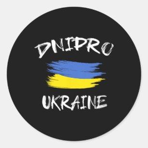 Dnipro Ukraine Souvenir Ukrainische Landesflagge B Runder Aufkleber