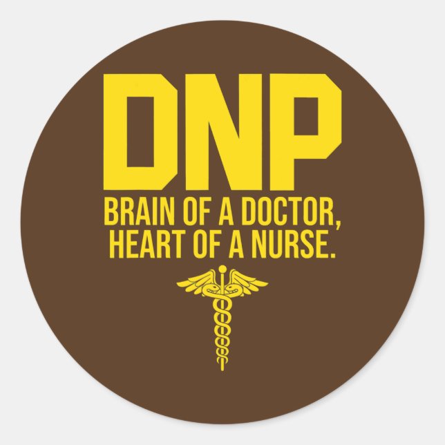 DNP Doktor der Pflegepraxis Brain RN Nurse Runder Aufkleber (Vorderseite)