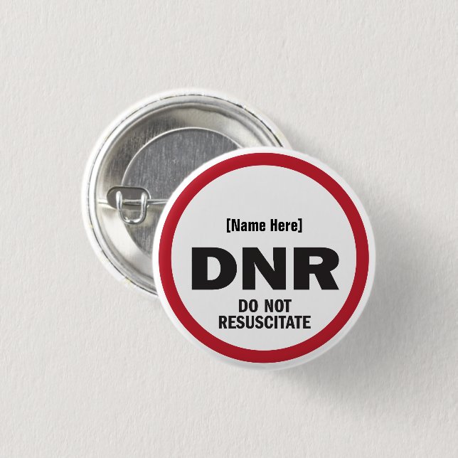 DNR darf nicht wiederbelebt werden Button (Vorne & Hinten)