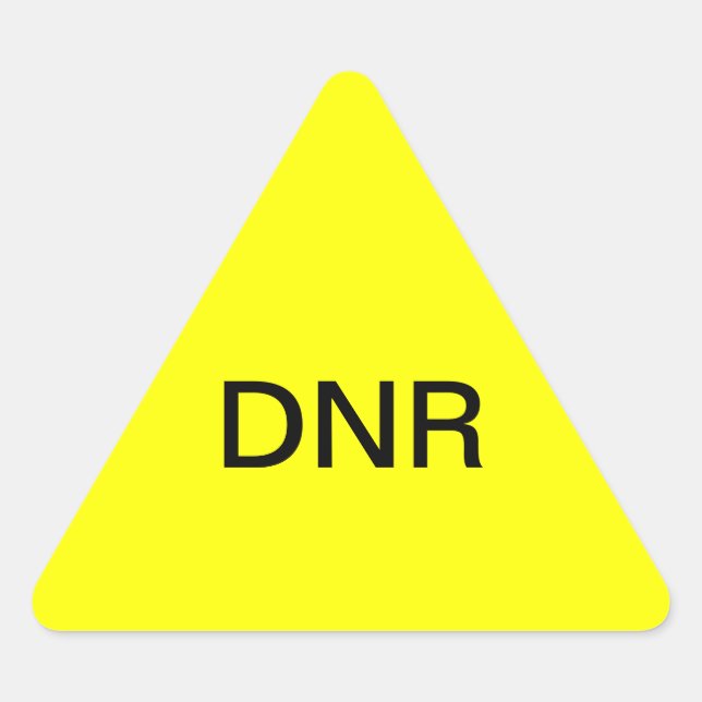 DNR Medizinisches Diagramm Dreieckiger Aufkleber (Vorderseite)