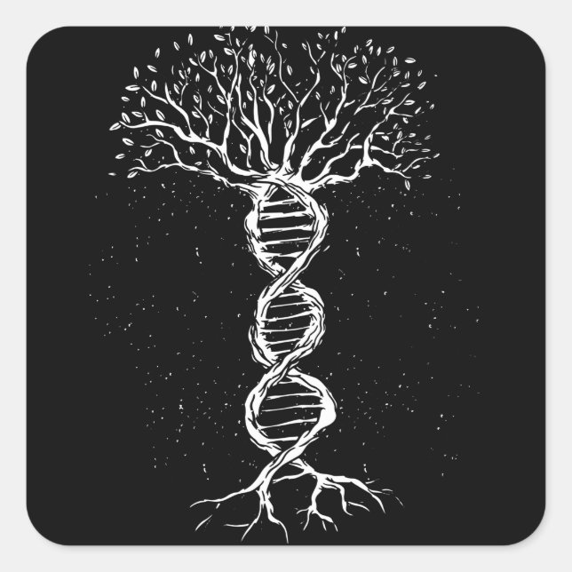 DNS-Baum Quadratischer Aufkleber (Vorderseite)