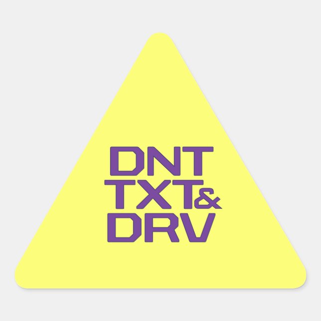 DNT TXT & DRV DREIECKIGER AUFKLEBER (Vorderseite)