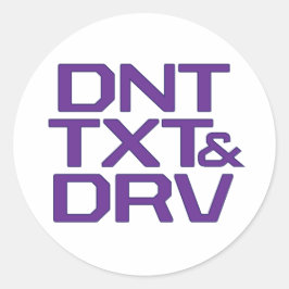 DNT TXT & DRV RUNDER AUFKLEBER