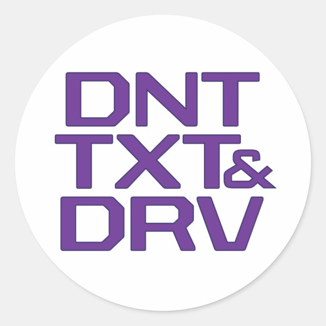 DNT TXT & DRV RUNDER AUFKLEBER (Vorderseite)