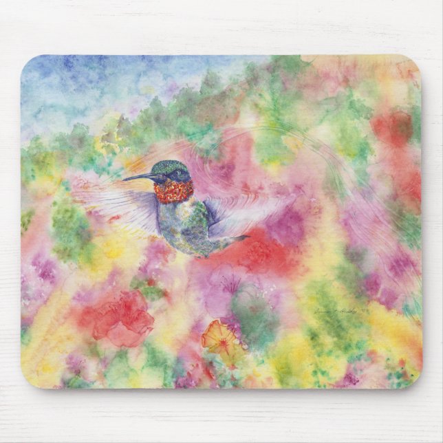 DNW Kolibri-Wasser-Farbmausunterlage Mousepad (Vorne)