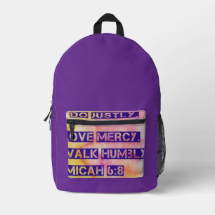 Do Justi - Micah Scripture Backpack Bedruckter Rucksack