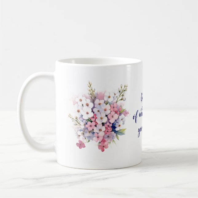 "Do more.." - Glück blüht Kaffee-Tasse Kaffeetasse (Links)
