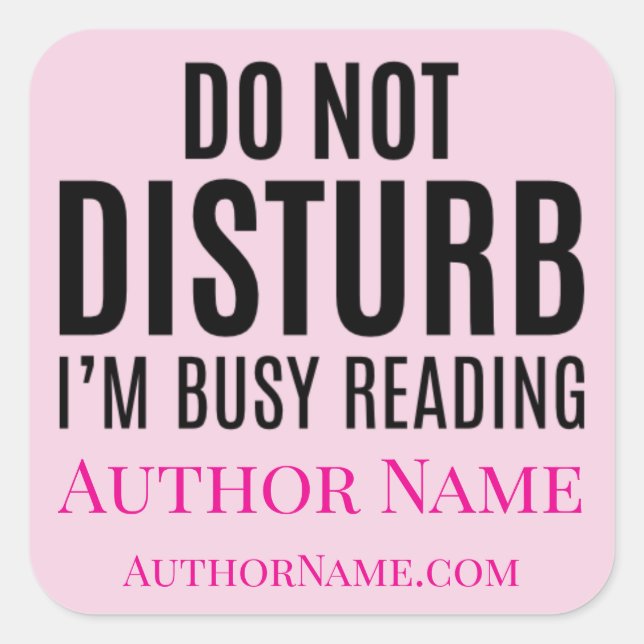 Do Not Disturb I'm Reading Quadratischer Aufkleber (Vorderseite)