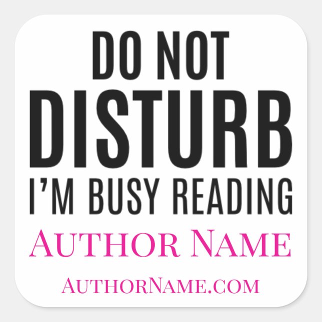 Do Not Disturb I'm Reading Quadratischer Aufkleber (Vorderseite)