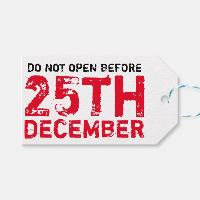 Do not open before 25th december geschenkanhänger (Vorderseite (Horizontal))