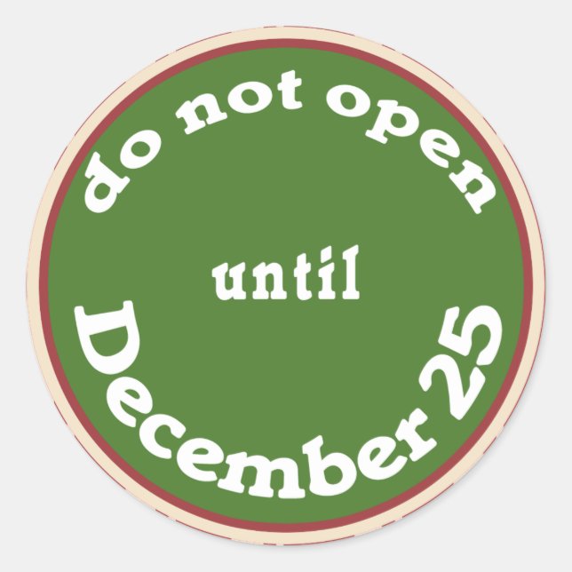 Do Not Open Til Christmas Stickers (Vorderseite)