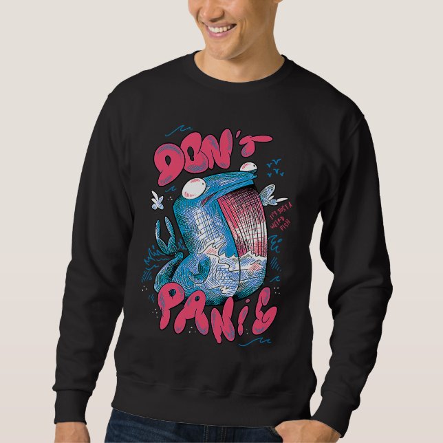 Do not panic scary shark sweatshirt (Vorderseite)
