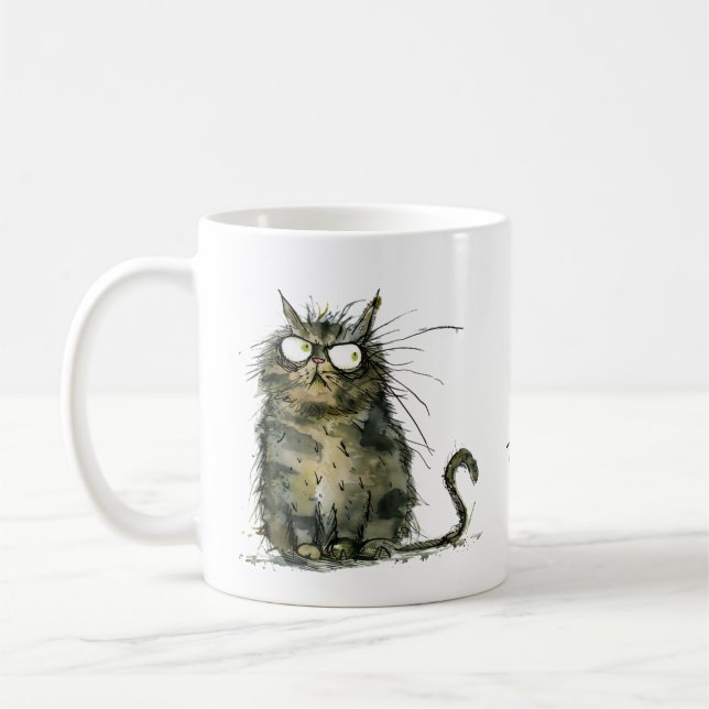 Do. Not. Touch. Scruffy Cat Work Place Humor Kaffeetasse (Links)