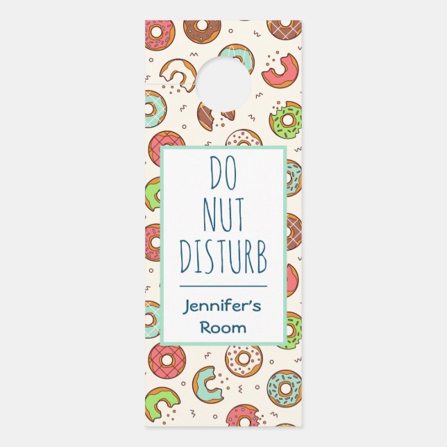 Do Nut Disturb Pun Donut Pattern Türanhänger (Vorderseite)