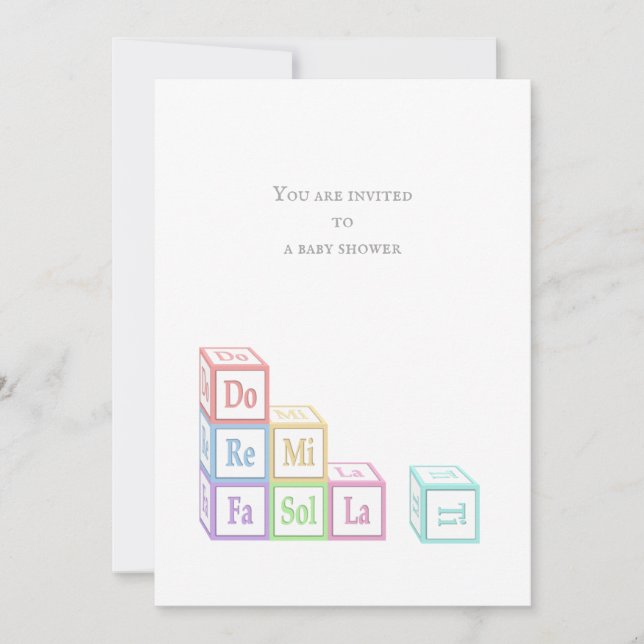 "Do Re Mi Fa so La Ti" gestapelte Musical Baby Blo Einladung (Vorderseite)