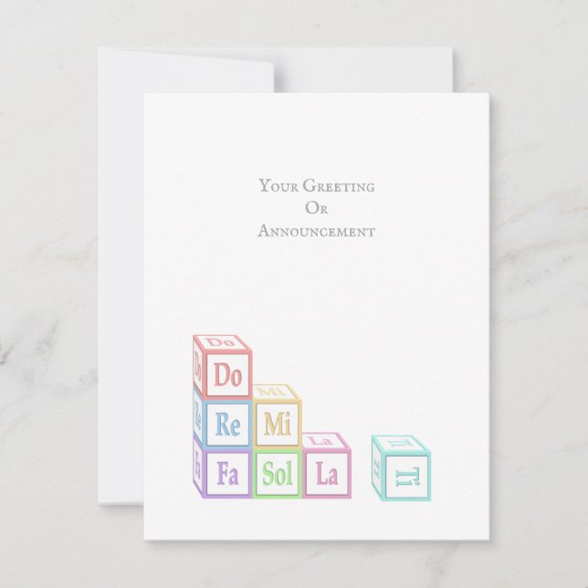 "Do Re Mi Fa so La Ti" gestapelte Musical Baby Blo Mitteilungskarte (Vorderseite)