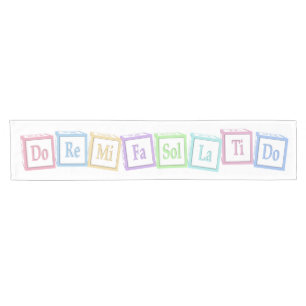 "Do Re Mi" Full Octave Solfege Musical Baby Blocks Kurzer Tischläufer
