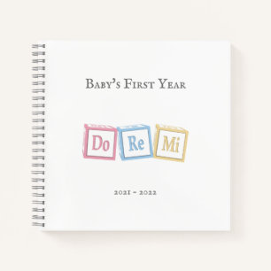 "Do Re Mi" Musical Baby Blocks Diary Scrapbook Notizbuch