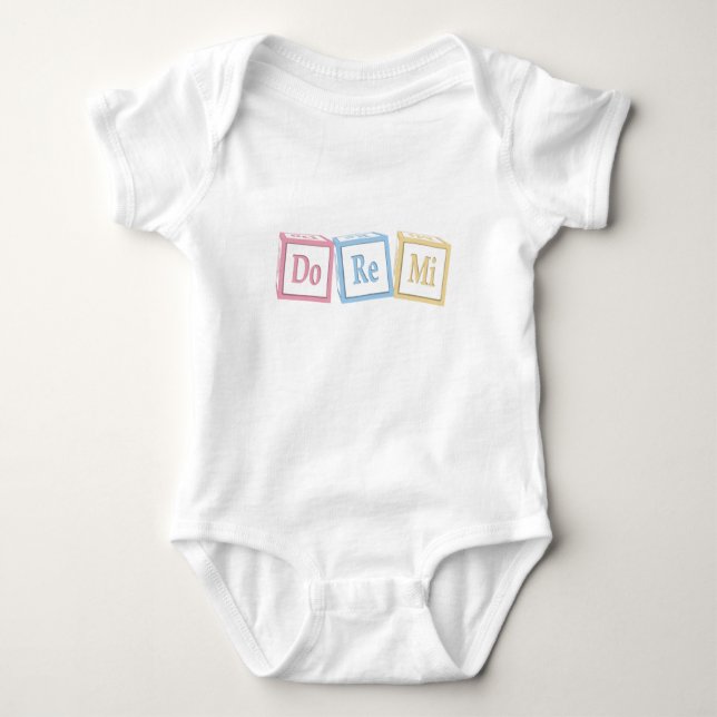 "Do Re Mi" Solfeggio Baby Blocks Musical Strampler (Vorderseite)