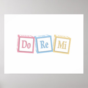 "Do Re Mi" Solfeggio Baby blockt Kinder Musik Poster