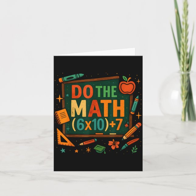 Do The Math 67 Funny Equation Chalkboard School Ar Karte (Vorderseite)