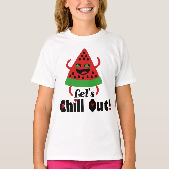 ❤️ 🍉 Do Watermelon Dance & Chill Girls Basic T-Shirt (Vorderseite)