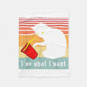 Do What I Want Vintage Black Cat Red Cup Funny My Fleecedecke