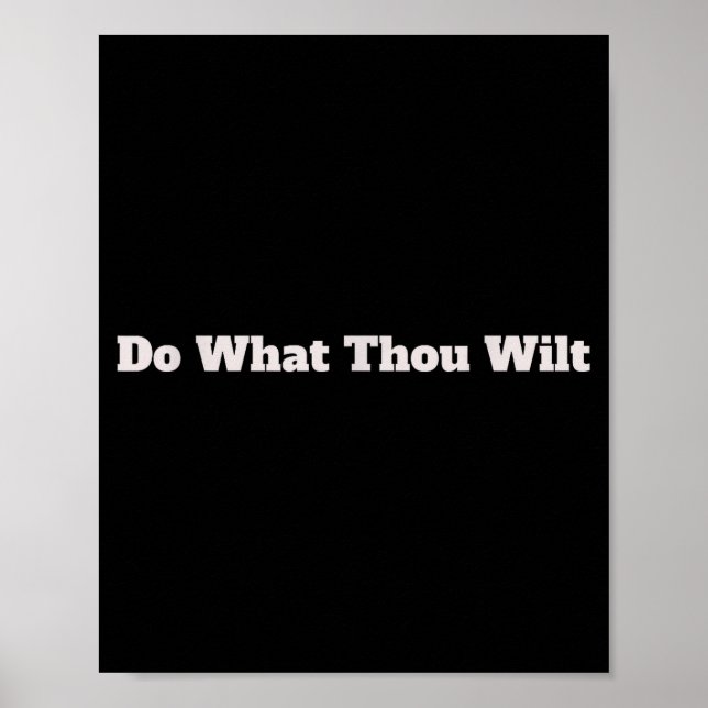 Do What Thou Wilt Funny  Poster (Vorne)